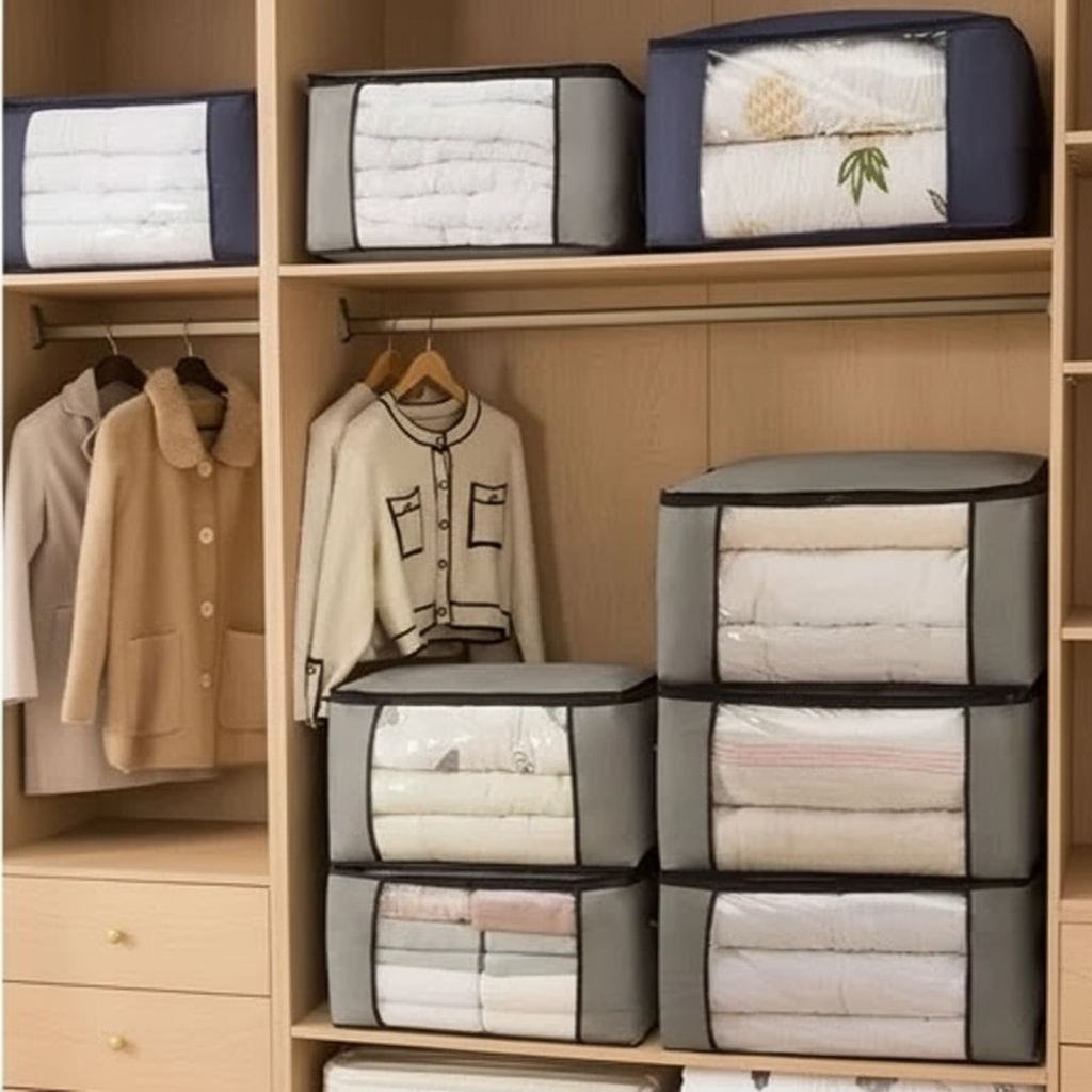 MegaBox - Caixa Organizadora Para Roupas de Cama Anti-Mofo e Poeira - Entrega Grátis