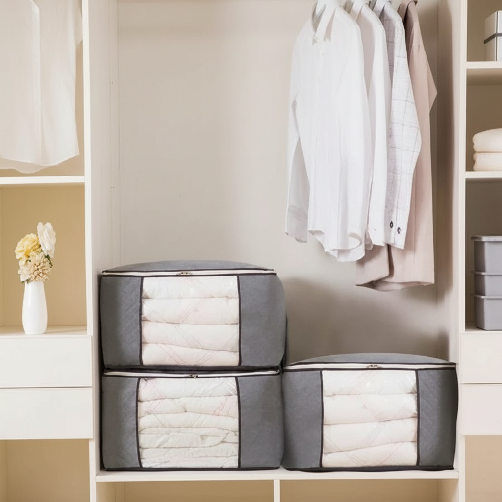 MegaBox - Caixa Organizadora Para Roupas de Cama Anti-Mofo e Poeira - Entrega Grátis