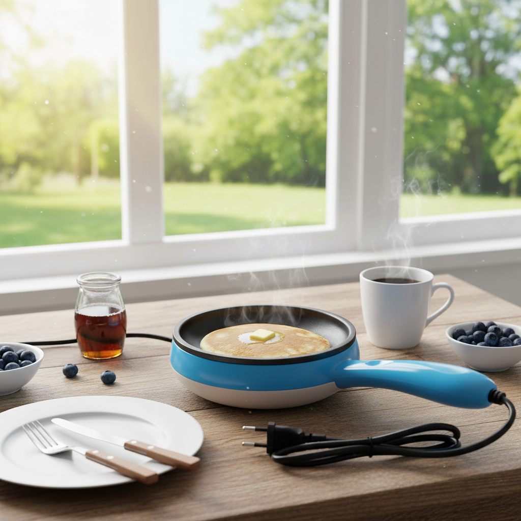 PanFlex - Frigideira Elétrica Antiaderente Com Suporte para Cozinhar Ovos - Entrega Grátis