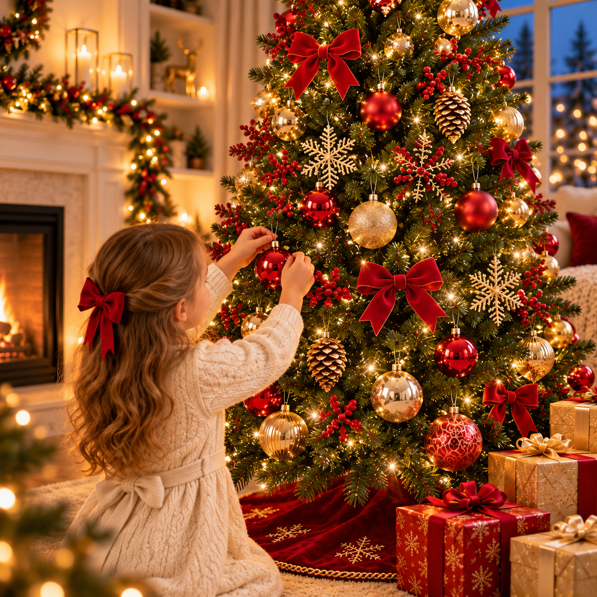Arvore de Natal Decorada Por Completo de 1,50M com 220 Galhos + 70 Enfeites Completa Enfeitada Pinheiro Verde e Pisca Led - Entrega Grátis