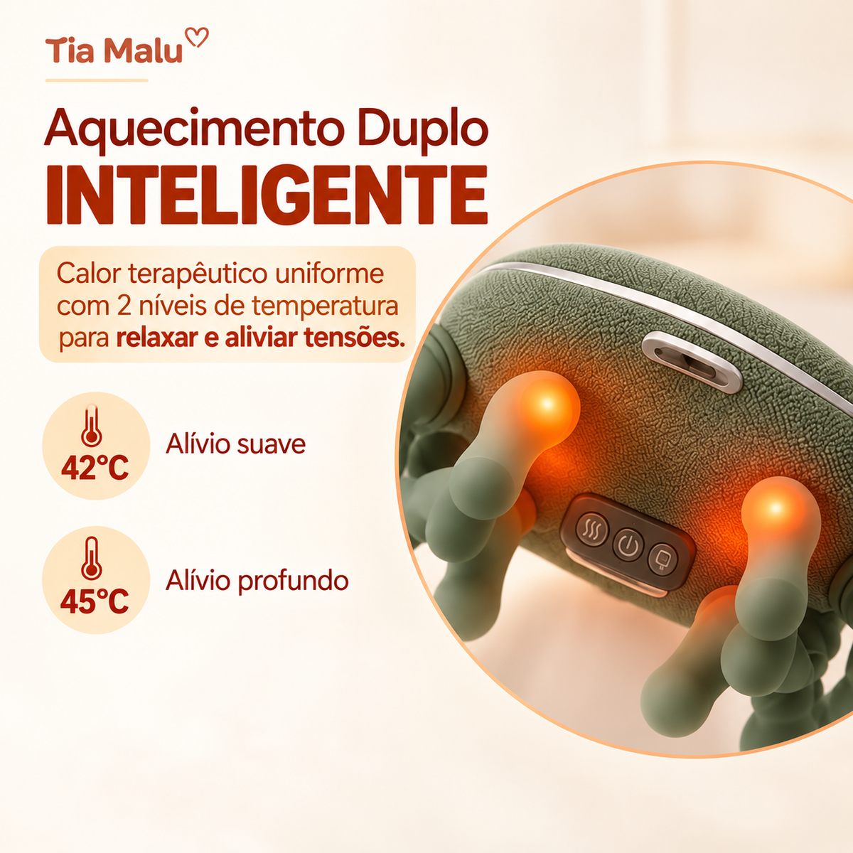 CerviRelax - Massageador de Pescoço e Ombros Para Relaxamento e Alívio 8 Pontos de Aquecimento - Entrega Grátis