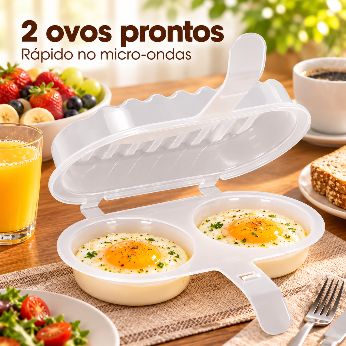 EggFast - Forma Omeleteira Para Micro-Ondas Livre de BPA Prática e Rápida Sem Sujeira - Entrega Grátis