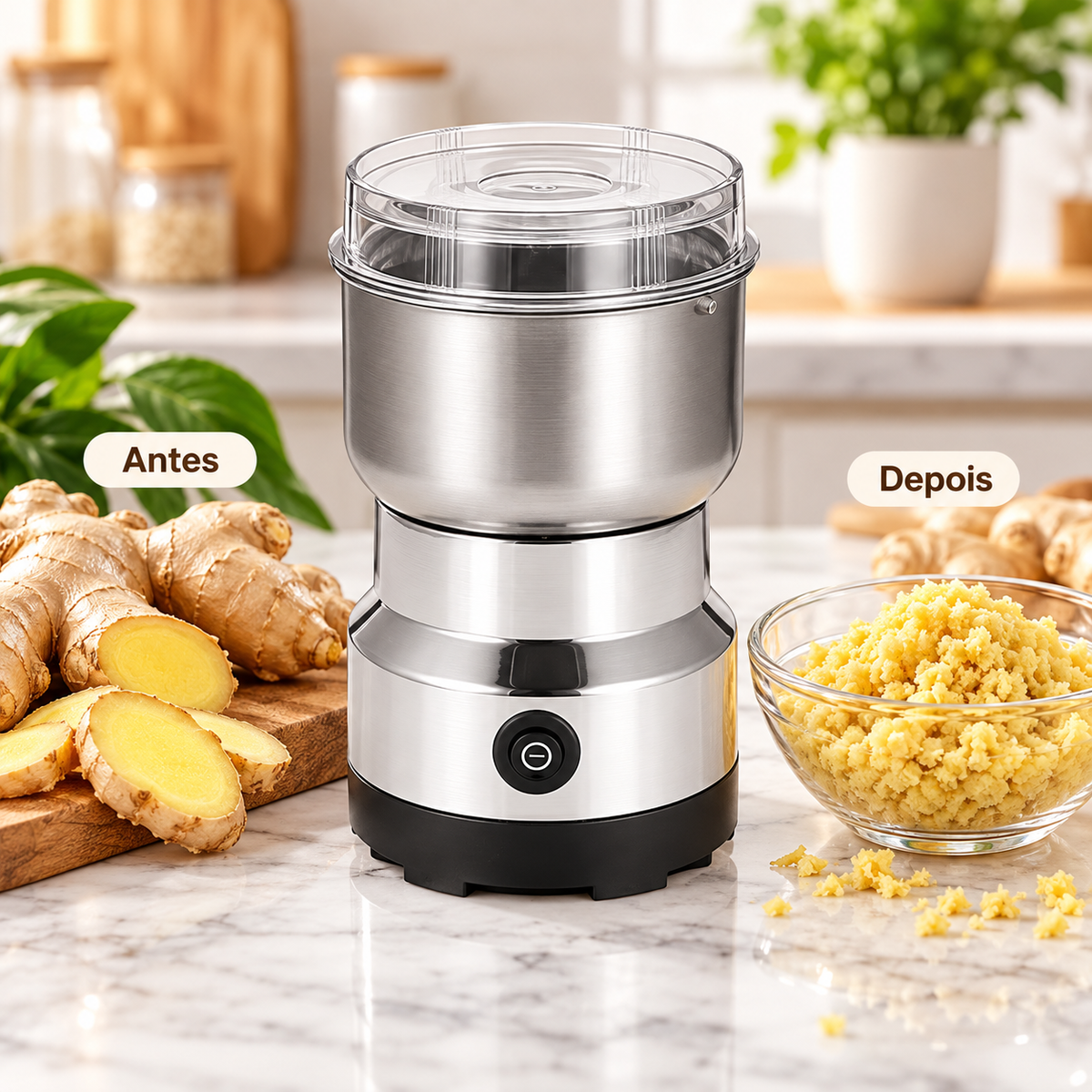 InoxGrinder - Triturador Multifuncional Elétrico de Alimentos em Inox Prático - Entrega Grátis