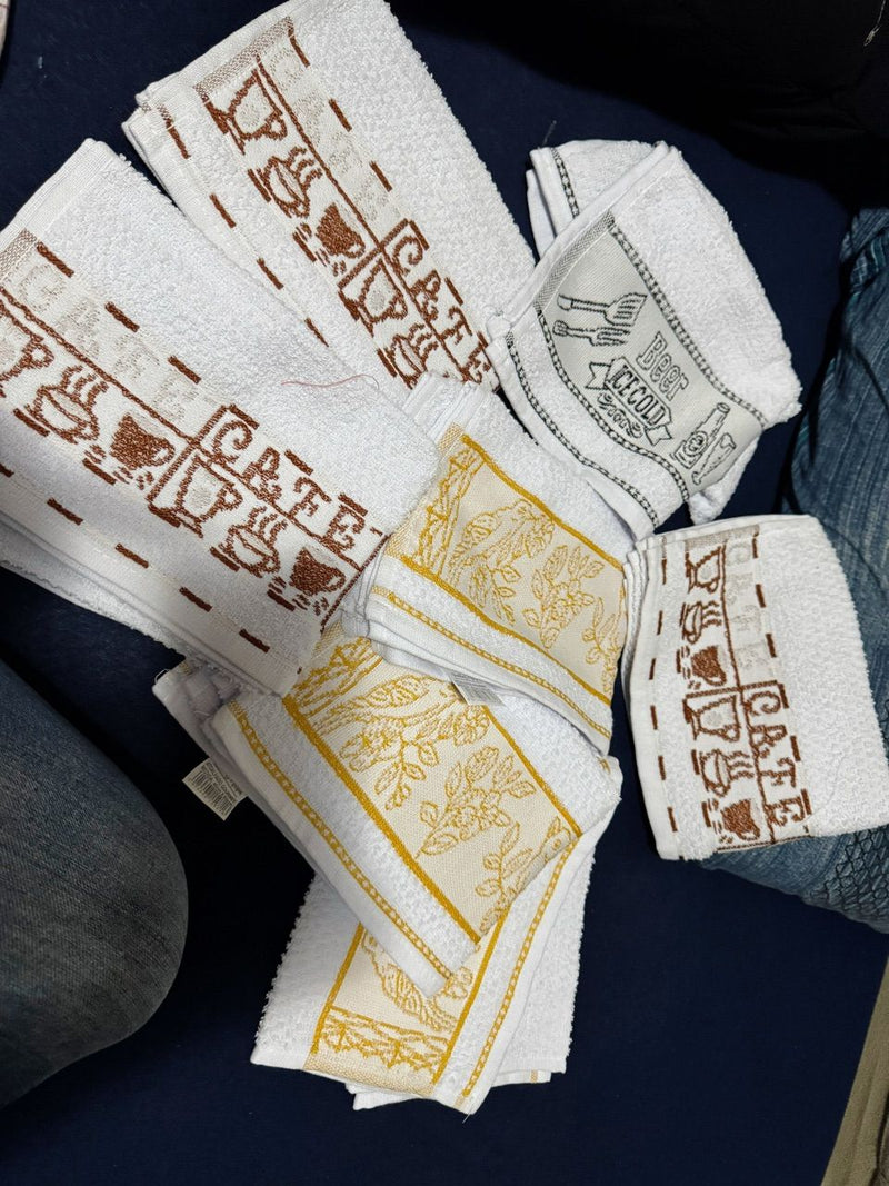 Kit 7 Panos de Prato Atoalhados para Cozinha, Alta Absorção e Qualidade, Ideal para Limpeza e Secagem de Louças