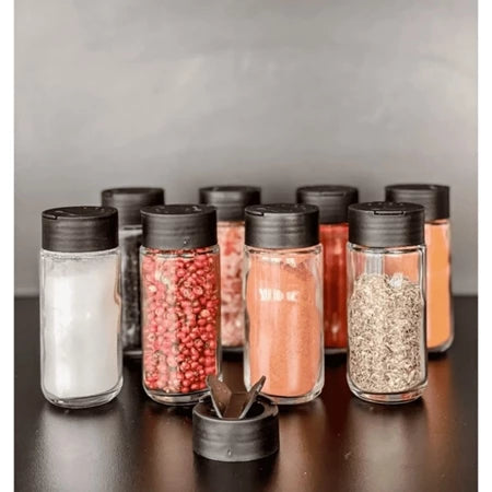 Kit Potes Tempero e Condimentos 100ml Com Tampa Dosadora + Caneta e Etiquetas Brinde  - Entrega Grátis
