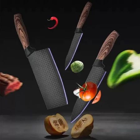 Conjunto De Facas Inox 6 Peças Antiaderente Para Cozinha
