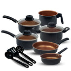 Jogo de Panelas Kit 9 Peças Antiaderente Tampa Vidro