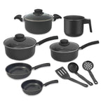 Jogo de Panelas Kit 9 Peças Antiaderente Tampa Vidro