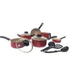 Jogo de Panelas Kit 9 Peças Antiaderente Tampa Vidro