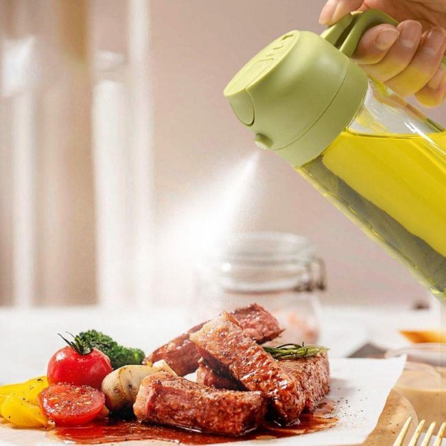 OliZen - Porta Azeite, Óleo e Vinagre com Spray Borrifador e Bico Dosador + Brinde Exclusivo - Entrega Grátis
