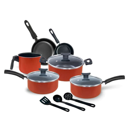 Jogo de Panelas Kit 9 Peças Antiaderente Tampa Vidro