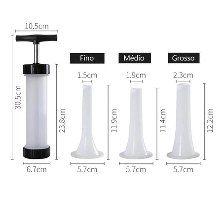 InoxMix - Kit Máquina de Encher Linguiça Caseira + Funil - Entrega Grátis