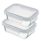 Conjunto 5 Potes Herméticos de Vidro com Tampa 4 Travas 640ml