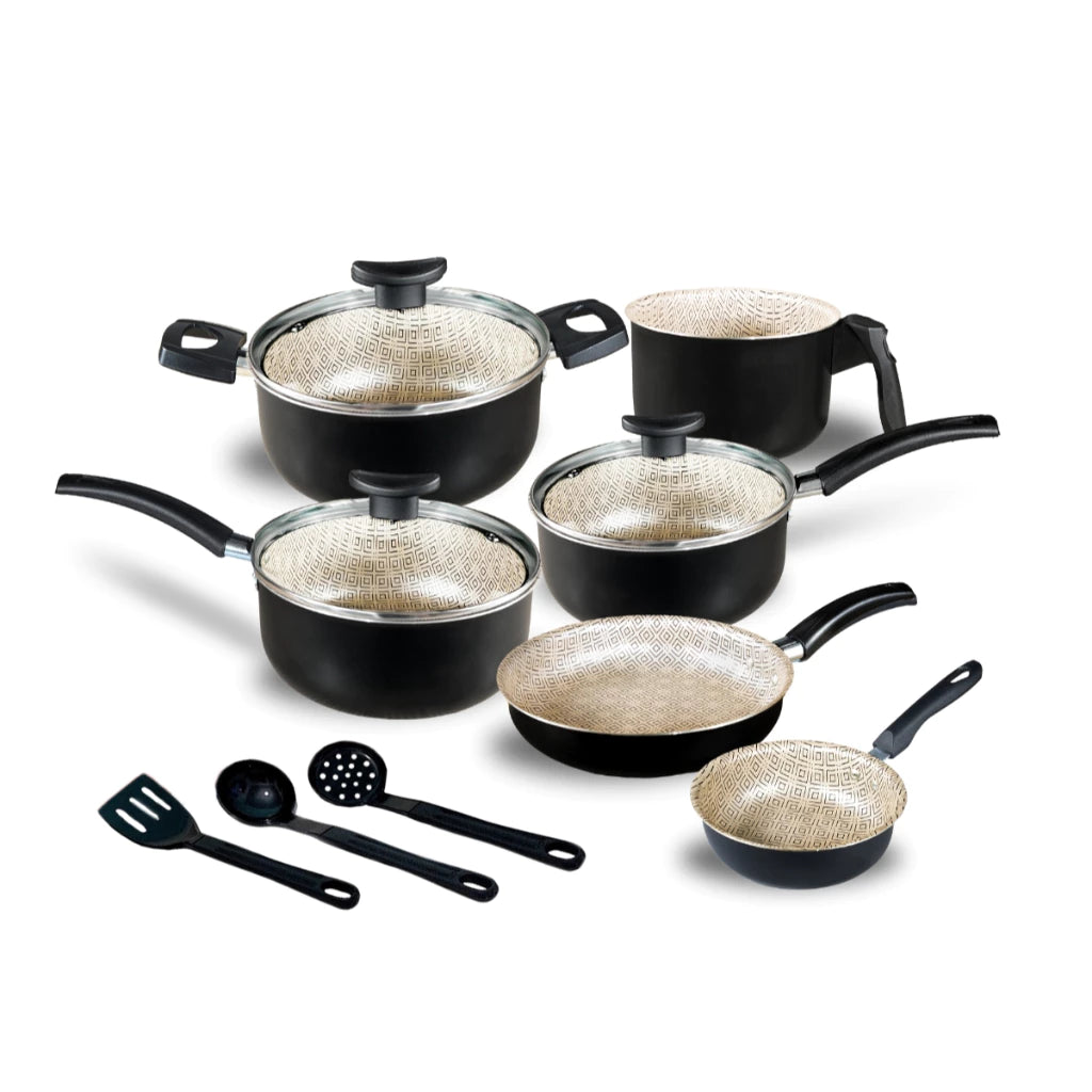 Jogo de Panelas Antiaderente 9 Peças Tampa Vidro