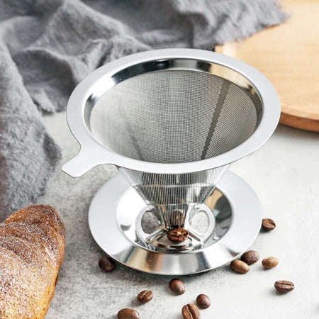 PraticCoffee - Filtro Coador de Café de Aço Inox Reutilizável - Entrega Grátis