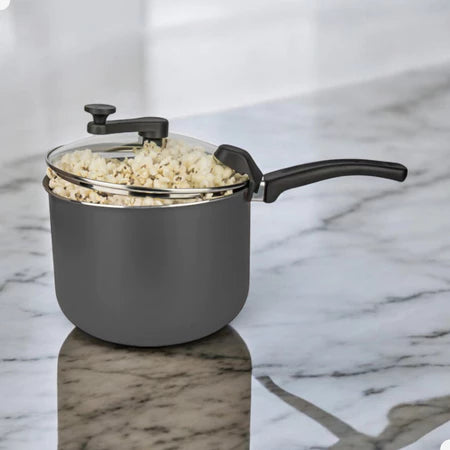 Panela Pipoqueira Antiaderente 4,5 L com Tampa De Vidro