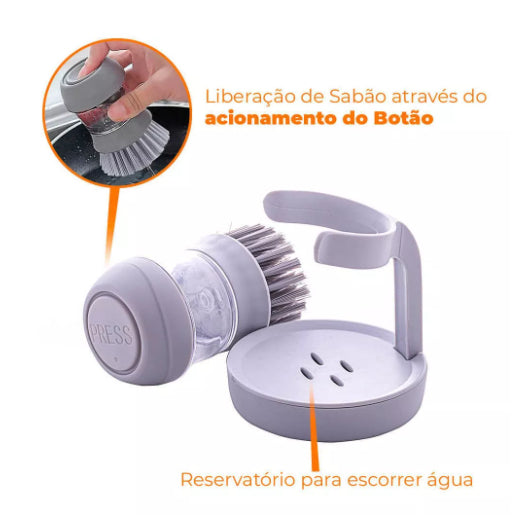 SuperClean - Escova Lava Louça Dispenser Dosador De Detergente - Entrega Grátis