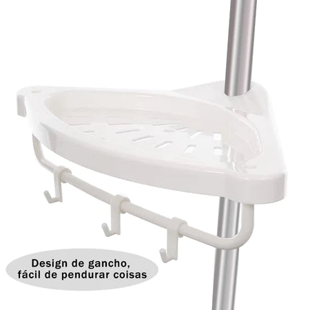 PratFix - Organizador de Canto Para Banheiro com 4 Prateleiras Ajustáveis de Fácil Instalação Sem Furos - Entrega Grátis