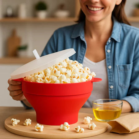 PopChef - Pipoqueira de Micro-Ondas de Silicone Prática - Entrega Grátis