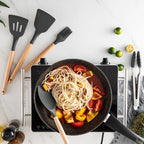 Kit Utensílios Cozinha Silicone e Bambu 12 Peças