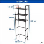 PratPlus - Suporte de Prateleiras para Máquina de Lavar com Rodízios e Base Antiderrapante - Entrega Grátis Reforçada