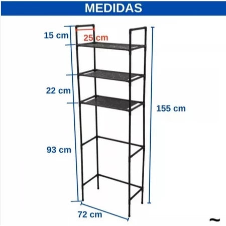 PratPlus - Suporte de Prateleiras para Máquina de Lavar com Rodízios e Base Antiderrapante - Entrega Grátis Reforçada