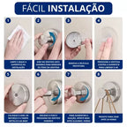PraticFix - Gancho De Ventosa De Aço Inoxidável Super Resistente Com Instalação Sem Perfuração - Entrega Grátis