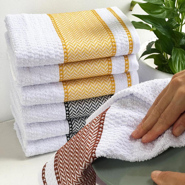 Kit 7 Panos de Prato Atoalhados para Cozinha, Alta Absorção e Qualidade, Ideal para Limpeza e Secagem de Louças