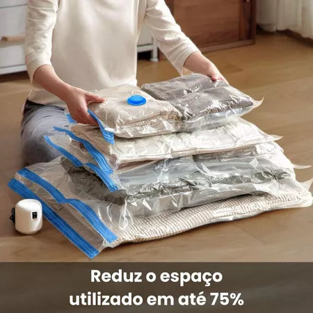 Kit Compact Max - Saco a Vácuo + Bomba Elétrica - Entrega Grátis