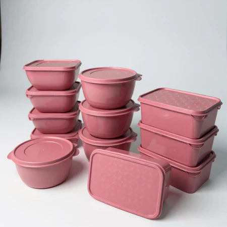 Kit 12 Potes Plástico 1 Litro com Tampa Hermética, Multiuso Cozinha, Marmita e Armazenamento de Alimentos