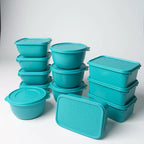 Kit 12 Potes Plástico 1 Litro com Tampa Hermética, Multiuso Cozinha, Marmita e Armazenamento de Alimentos