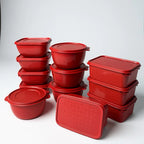 Kit 12 Potes Plástico 1 Litro com Tampa Hermética, Multiuso Cozinha, Marmita e Armazenamento de Alimentos