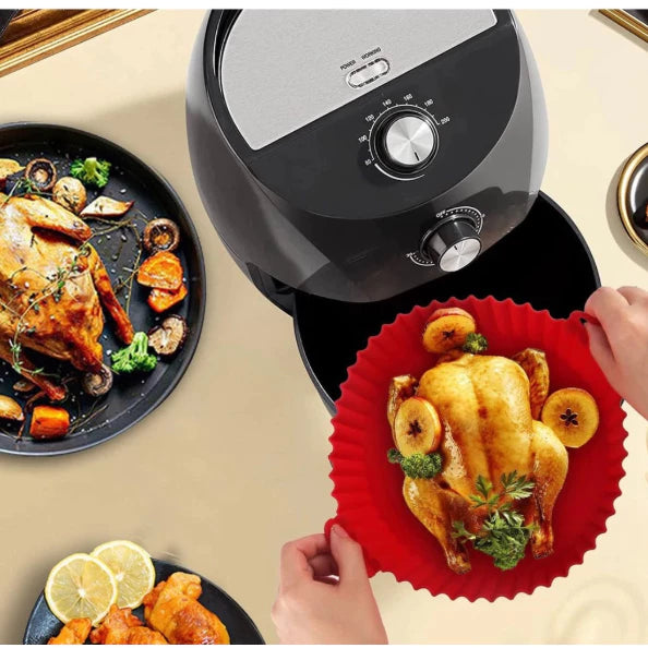Kit 6 Forma de Silicone para Fritadeira Air Fryer com Alça Antiaderente