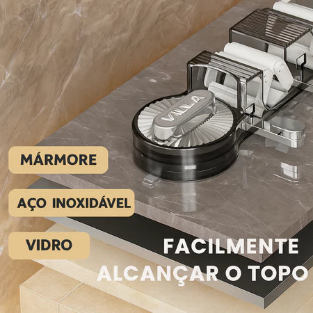 SuportFix - Suporte Porta Vassoura Rodo e Mop Organizador de Parede Com Ventosa a Vácuo Sem Furar Parede - Entrega Grátis