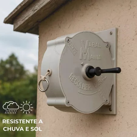 FlexLine - Varal de Parede Super Resistente Com 30 Metros e Corda Recolhível - Entrega Grátis