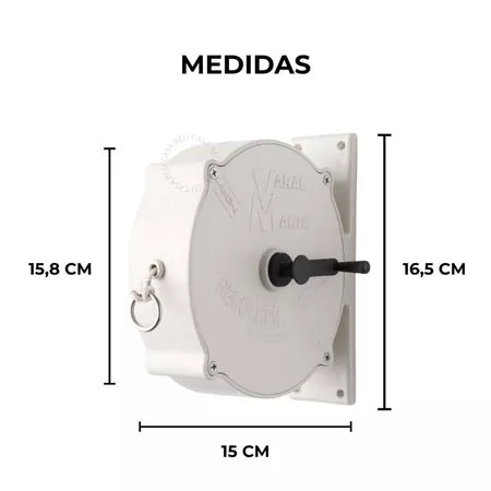 FlexLine - Varal de Parede Super Resistente Com 30 Metros e Corda Recolhível - Entrega Grátis