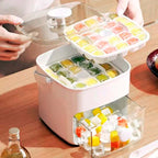 FreshBox - Dispenser De Gelo Com 2 Gavetas e Botão Ejetor de Cubos Prático Com Capacidade de 48 Cubos de Gelo - Entrega Grátis
