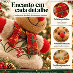 Kit Enfeites de Natal de Pelúcia Para Árvore com Papai Noel, Rena, Boneco de Neve e Urso - Entrega Grátis