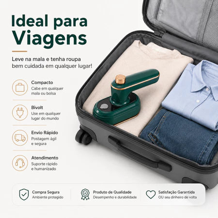 VaperMax - Mini Ferro de Passar Roupas a Vapor - Entrega Grátis