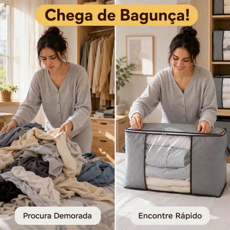 MegaBox - Caixa Organizadora Para Roupas de Cama Anti-Mofo e Poeira - Entrega Grátis
