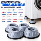 BaseSilence - Kit 4 Suporte de Pés Para Máquina de Lavar Anti Vibração Com Regulador - Entrega Grátis