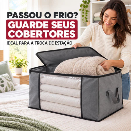 MegaBox - Caixa Organizadora Para Roupas de Cama Anti-Mofo e Poeira - Entrega Grátis
