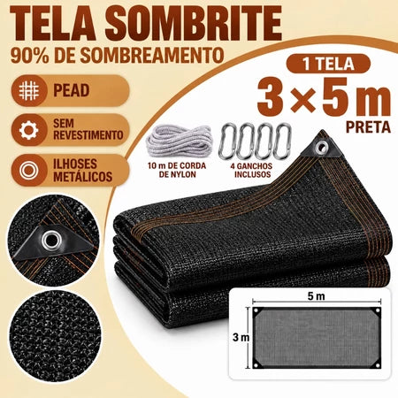 Rede de Sombreamento Premium Impermeável 90% Proteção Solar Instalação Rápida e Proteção UV - Entrega Grátis