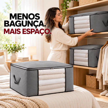 MegaBox - Caixa Organizadora Para Roupas de Cama Anti-Mofo e Poeira - Entrega Grátis