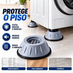 BaseSilence - Kit 4 Suporte de Pés Para Máquina de Lavar Anti Vibração Com Regulador - Entrega Grátis