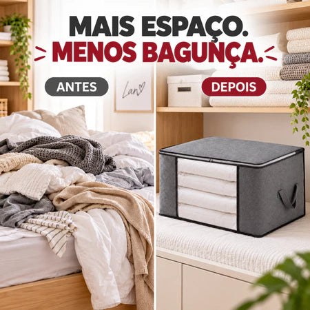 MegaBox - Caixa Organizadora Para Roupas de Cama Anti-Mofo e Poeira - Entrega Grátis