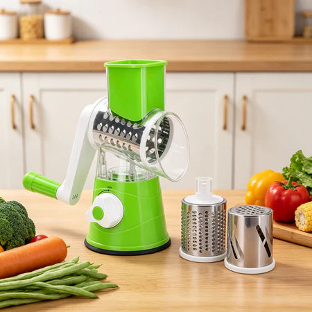 InoxSlice - Cortador Ralador e Fatiador de Legumes Multifuncional 3 Lâminas - Entrega Grátis