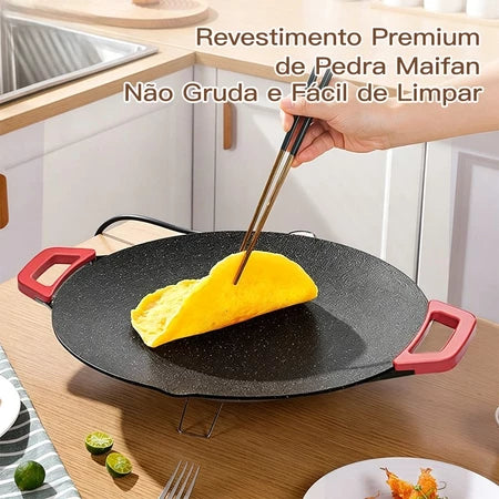PowerGrill - Grill Elétrico Antiaderente de Pedra Vulcânica Maifan Stone - Entrega Grátis