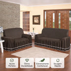 Capa de Sofá Verona 2 e 3 Lugares de MicroFibra Com Saias - Entrega Grátis