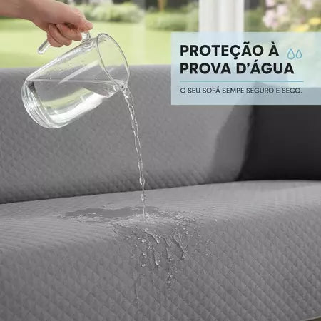 Capa Para Sofá Estilo Europeu de Face Única Impermeável Com Porta Objetos - Entrega Grátis